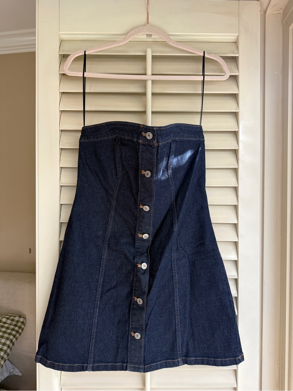 NWT Abercrombie Dark Blue Button-Front Denim Dress